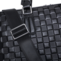 Porte-documents de luxe fait main en cuir véritable avec logo personnalisé, grande capacité, fermeture éclair, pour ordinateur portable, pour hommes