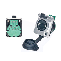 Coupleur étanche blindé à montage sur panneau prise RJ45 connecteur de prise réseau Ethernet extérieur avec en-tête IDC à angle droit