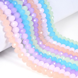 Perles OLeeya facettées scintillantes en vrac, perles rondelles bicones en verre cristal AB avec trou pour la fabrication de bijoux et colliers DIY - Product Image 3