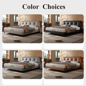 เตียงหนังเคลือบแวกซ์แบบย้อนยุคงานตามสั่ง: การตกแต่งอย่างหรูหราเพื่อให้เหมาะกับภาพในห้องนอนที่คุณคิดถึง - Product Image 5