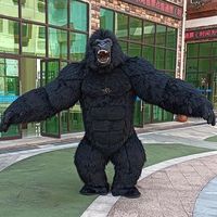 Costume de mascotte d'Halloween King Kong gonflable de gorille et d'ours de boxe célèbre sur Internet pour la performance d'événement
