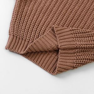 Pull-over en tricot épais 100 % coton personnalisé marron pour nouveau-né, idéal pour garder au chaud – Nouvelle collection pour bébés et enfants - Product Image 6