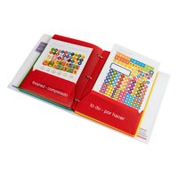 Carpeta de Plástico PP Resistente Tamaño Carta con 3 Perforaciones, 2 Bolsillos y 3 Anillas para Archivo de Documentos de Oficina, para Estudiantes y Uso Escolar