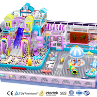 Aoleao Aire de jeux intérieure personnalisée Rainbow Town avec piscine à balles, toboggan, trampoline, carrousel pour enfants, jeux souples certifiés CE TUV