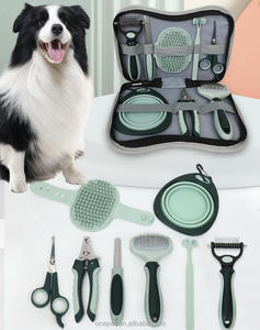 8Pcs Thiết Lập Nhựa Cao Su Pet Dog Công Cụ Làm Sạch Tóc Loại Bỏ Tắm Bàn Chải Detangling Lược Cắt Móng Tay Bàn Chải Đánh Răng Cho Mèo Chó - Product Image 1