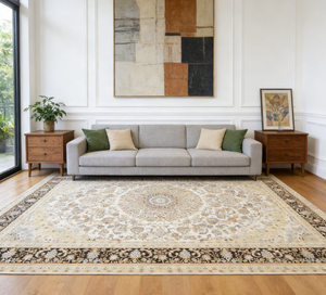 Tapis de sol moderne en jacquard tissé à la machine Wilton, antidérapant, pour chambre à coucher et salon, du mur au mur - Product Image 5