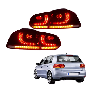 Pour Volkswagen <span class=keywords><strong>Golf</strong></span> <span class=keywords><strong>6</strong></span> <span class=keywords><strong>MK6</strong></span> 2008-2013 Nouveaux feux arrière LED Feu arrière séquentiel rouge en état neuf - Product Image 1