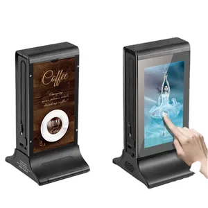 Wifi Digital 7 Inch Lcd Dual Screen Digital Table Menu Power Bank Advertising Player For Restaurant Coffee Shop