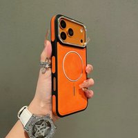 Casing Ponsel Kulit PU Mewah Anti Benturan Magnetik untuk iPhone 18 17 16 15 14 13 12 Pro Max