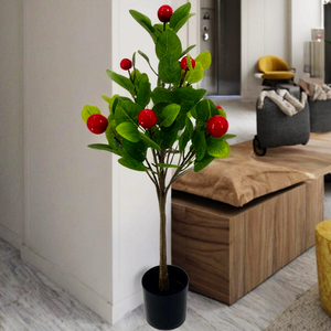 Plantes artificielles de fruits de haute qualité 80 cm 90 cm, directement de l'usine, en plastique, faux bonsaï en pot, <span class=keywords><strong>arbres</strong></span> artificiels en plastique - Product Image 5