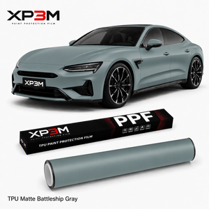 ฟิล์มหุ้มรถยนต์ XP3M สีเทาด้านแบบด้านซาติน TPU ความหนา 7.5 มิล ซ่อมแซมตัวเองได้ ป้องกันรอยขีดข่วน ป้องกันการเหลือง ติดตั้งแบบเปียก - Product Image 1