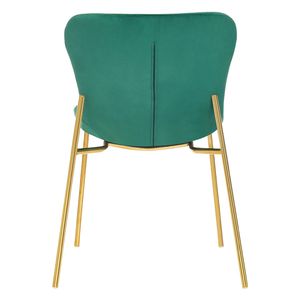 Mobilier de salle à manger Restaurant Design moderne Chaises de salle à manger en velours rembourrées en tissu doux avec pieds enduits de poudre - Product Image 1