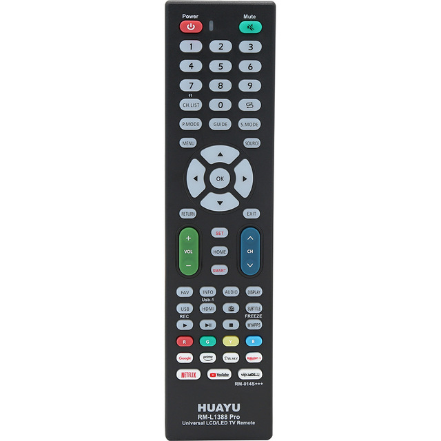 HUAYU RM-L1388 New Eco-friendly ABS Universal TV Remote Control Compatible with All Brands Smart LED LCD Television