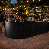 Comptoir de bar circulaire modulaire moderne blanc en contreplaqué robuste pour événements extérieurs, centres commerciaux, mariages et restauration commerciale