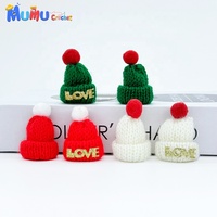Chapeau de grenouille miniature au crochet mignon, chapeau de Noël du Père Noël pour poupées en peluche, accessoires de chapeau miniature tricotés à la main