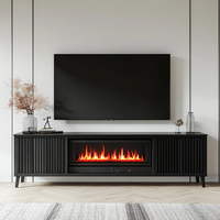 WESOME Ensemble de mobilier de maison pour le salon, cheminée en marbre moderne, meuble TV et ensemble de table avec tiroir