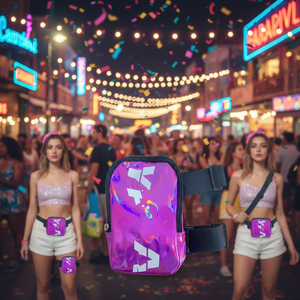 Sac de cuisse et brassard holographiques – Pochette de jambe irisée imperméable <span class=keywords><strong>pour</strong></span> festivals, raves et sports de plein air - Product Image 6