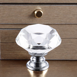 Boutons de porte en verre cristal transparent de 30 mm avec vis, poignée de meuble en alliage d'aluminium pour cuisine, chambre, commode ou villa - Product Image 2