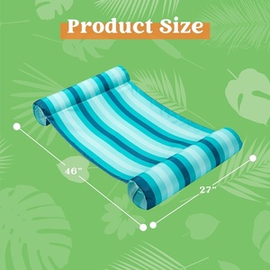 PVC Inflatable Water Hammock 46*27 Inch Cyan Orange Red Colors for Adults Swimming <b>Pool</b> Float Outdoor Beach Summer Party Fun - Product Image 2