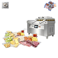 Machine de mise sous vide de table à double chambre FKJX pour sacs et pochettes, avec double bande personnalisée, quatre bandes, automatique, en acier inoxydable