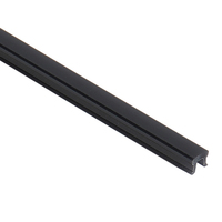 Profilé LED linéaire encastré robuste noir mat, revêtement antistatique, profilé en aluminium pour éclairage de salon