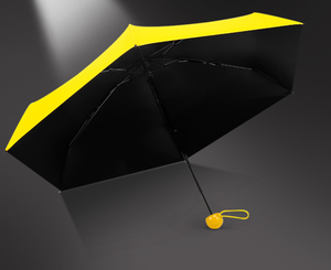 Paraguas <span class=keywords><strong>Plegable</strong></span> de 5 Secciones con Mango de Plástico de Poliéster en Forma de Mini Cápsula, Apertura Manual, Diseño Clásico, Resistente a la Lluvia, Amarillo, <span class=keywords><strong>para</strong></span> Bodas - Product Image 2