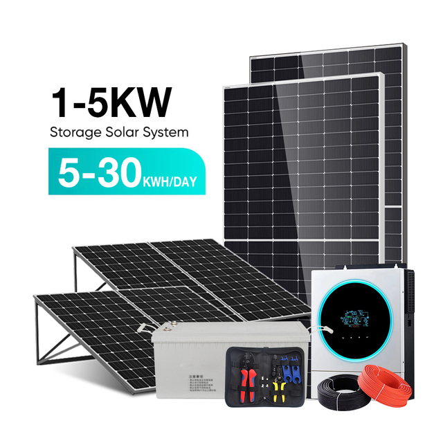 Residential All-In-One Hybrid Solar Power System 3KW to 10KW Photovoltaic Solar Energy System with Batteries Kits