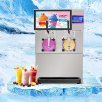 Machine à slush verticale professionnelle 3 réservoirs 120L/H - Distributeur de boissons glacées Margarita pour snacks, machine à slush arc-en-ciel 11L