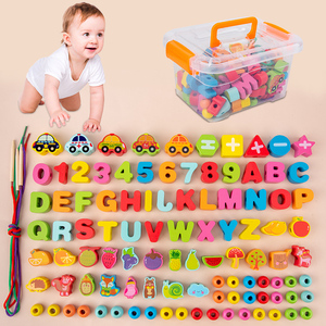 100 Pezzi di Perline Alfanumeriche per Allenamento Sensoriale, Gioco Matematico per Bambini e Ragazzi, Giocattolo Montessori in Legno per Età 2-14 Anni - Product Image 3