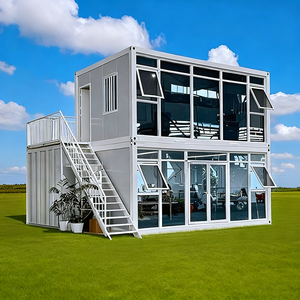 Modulaire stalen containerwoning op maat, sandwichpaneel, demontabel, opklapbaar ontwerp, modern kantoorpand, winkelcentrum, hotel, glazen wand - Product Image 1