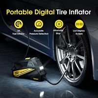 Compresseur d'air numérique portable 12V DC avec jauge LCD pour voitures, vélos, ballons, gonfleur d'urgence LED pour pneus