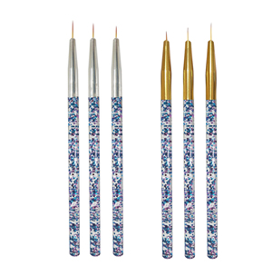 Lot de 3 pinceaux transparents à paillettes pour nail art, pour dessin au gel et manucure - Product Image 6