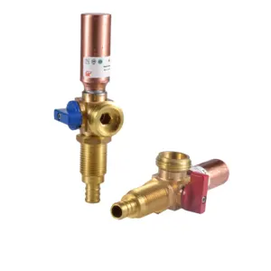 1/2" F-1807 Crimp Pex X 3/4" MHT Ball Valve With Copper Stainless Steel Plastic Water Hammer Arrester For Washing Machine