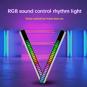 Tuya RGB Lampu Level LED, Kendali Suara Musik RGB, Lampu Irama PC Desktop Pengaturan Lampu Belakang Kendaraan Mobil