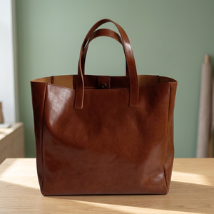 Pochette bandoulière légère et facile à transporter en cuir véritable marron, faite à la main, de luxe, étanche, avec fermeture éclair antivol pour femme - Product Image 5