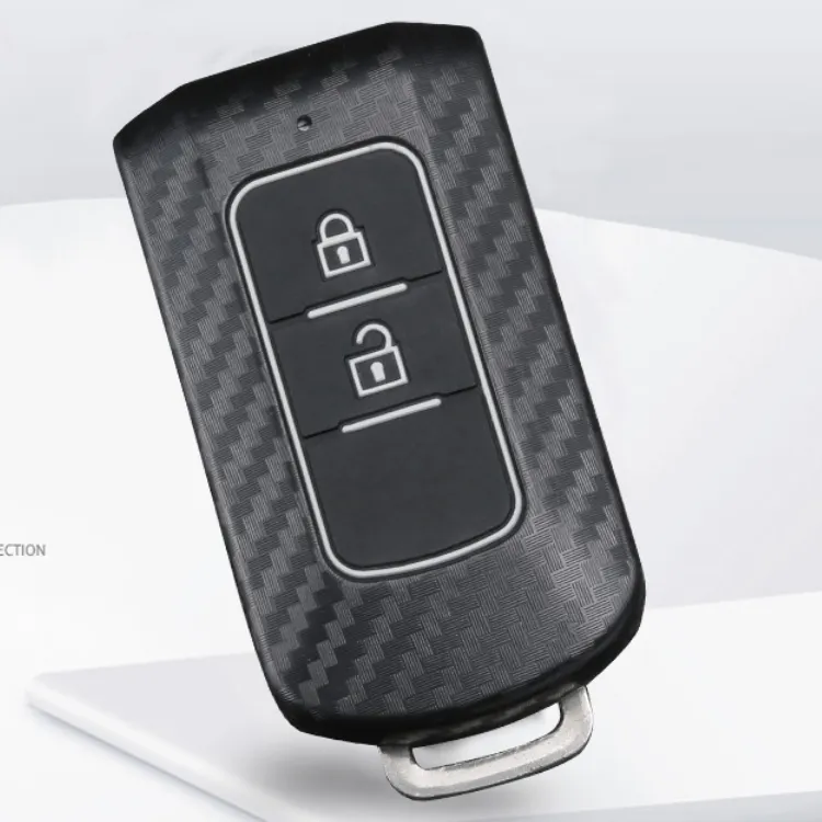 Lock Smart Carbon Fiber Sleutelhanger Auto Accessoires Toetsen Afstandsbediening Vervanging Voor Mitsubishi Montero