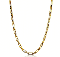Nouvelle Chaîne en Acier Inoxydable Plaqué Argent, Maillons Type Câble 4MM, Colliers Chaîne Trombone pour Femmes et Hommes
