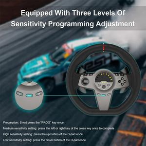 Volante de Carreras para Juegos con Palanca de Cambios y Pedales 270 °   Volante de Carreras para PS3/PS4/Switch/<span class=keywords><strong>Xbox</strong></span> One/<span class=keywords><strong>Xbox</strong></span> <span class=keywords><strong>Series</strong></span> X/<span class=keywords><strong>S</strong></span> - Product Image 3