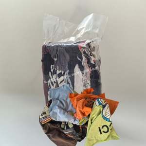 Trapos de camiseta súper absorbentes, paños de limpieza de tela reciclada de colores mixtos, trapos de algodón de colores para limpieza - Product Image 1