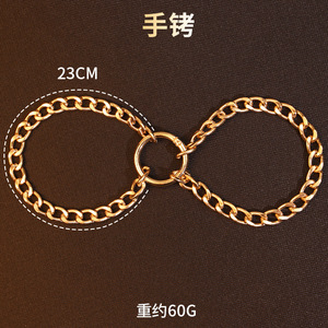 Esposas <span class=keywords><strong>de</strong></span> Metal Desmontables Plateadas y Doradas, Cadena <span class=keywords><strong>de</strong></span> Sujeción para Tobillos y Cuello, Collar con Candado, Juguetes Sexuales BDSM para <span class=keywords><strong>Parejas</strong></span> - Product Image 3