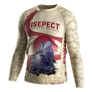 Modèle de <span class=keywords><strong>soldat</strong></span> <span class=keywords><strong>universel</strong></span> Anti-frottement Jiu Jitsu No Gi Training Grappling Workout Vente en gros Chemises de compression pour hommes Rash Guard - Product Image 1