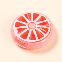 Voyage poche enfant adulte boîte à pilules créatif Portable Mini 7 jours hebdomadaire forme circulaire rotatif mignon fruits Style pilule boîte de rangement