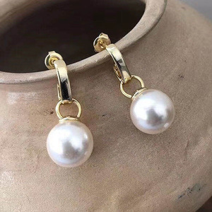 S925 <b>Silver</b> DIY <b>Pearl</b> Accessories Gorgeous <b>Silver</b> Jewelry <b>Earrings</b> with 8-11mm Round Beads 20628 Empty Stand - Product Image 3