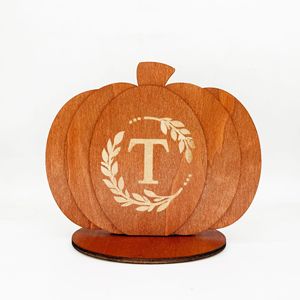 Uionen Wooden Pumpkin <b>Ornament</b> for Thanksgiving Harvest Festival Home Desktop Holiday Atmosphere Decorations - Product Image 1