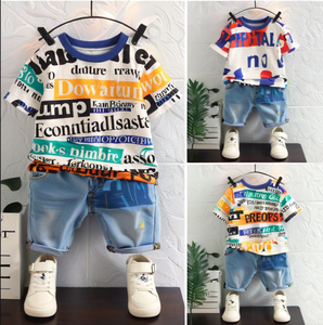 Conjunto de Pijama de Algodón Casual de Media Manga para Niños, Ropa Deportiva de Dibujos Animados para el Hogar, Fabricante CN - Product Image 3