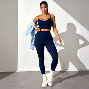 Conjunto de Yoga de 3 Piezas para Mujer, Bra Deportivo Sin Costuras, Leggings, Top de Manga Larga, Cintura Alta, Ropa Deportiva para Gimnasio, Fitness y Entrenamiento - Product Image 2