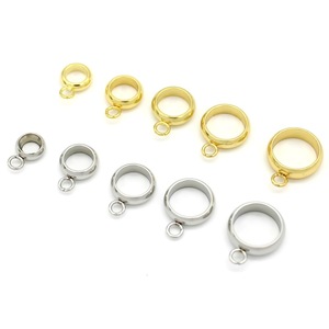 Stainless Steel Positioning Beads With Pendant <b>Ring</b> Round Shape For DIY Jewelry Making Accessories 8mm 10mm 12mm 14mm 16mm - Product Image 1
