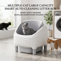Bac à litière automatique intelligent autonettoyant anti-pincement pour chat avec conception ouverte, grande capacité, contrôle des odeurs et caractéristiques écologiques