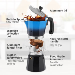 <span class=keywords><strong>Cafetière</strong></span> à espresso <span class=keywords><strong>italienne</strong></span> en aluminium au design <span class=keywords><strong>vintage</strong></span>-Fait 3 tasses à espresso - Product Image 2