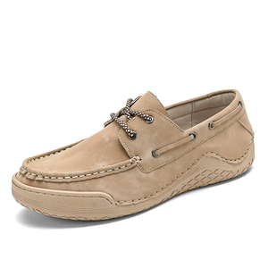 Chaussures <span class=keywords><strong>bateau</strong></span> pour hommes, mocassins de conduite, chaussures plates en faux daim de vache et <span class=keywords><strong>nubuck</strong></span>, basses à lacets, faites à la main, légères, à talon plat, pour la marche et les affaires - Product Image 3